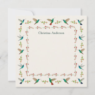 Custom Hummingbird Border Card