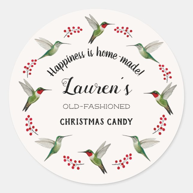 Custom Hummingbird   Classic Round Sticker (Front)