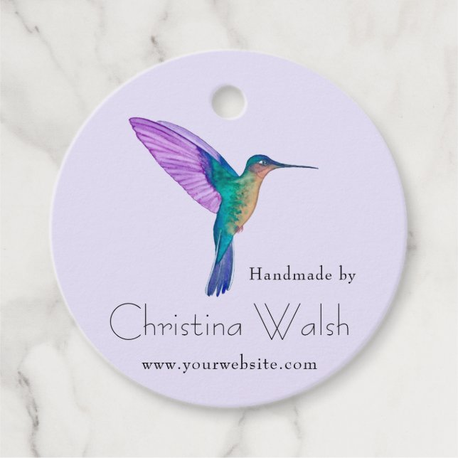 Custom Hummingbird Favour Tags (Front)