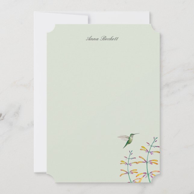 Custom Hummingbird Note Card (Front)