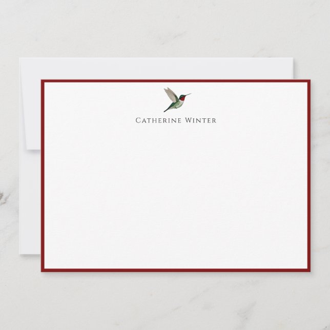 Custom Hummingbird Note Card (Front)