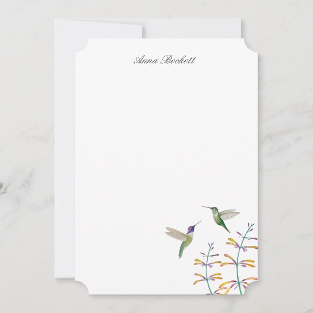 Custom Hummingbird Note Card (Front)