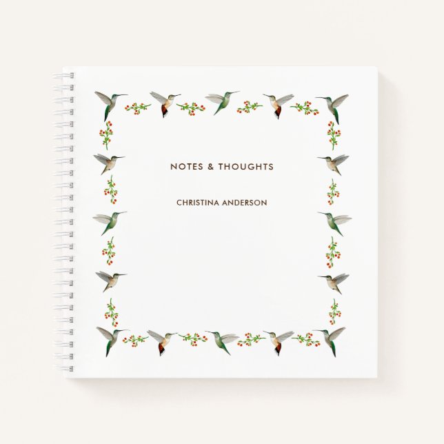 Custom Hummingbird  Notebook (Front)
