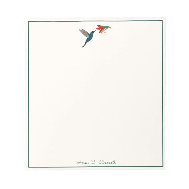 Custom Hummingbird Notepad (Front)