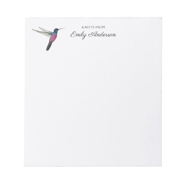 Custom Hummingbird Notepad (Front)