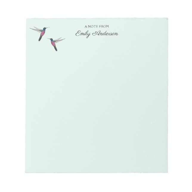 Custom Hummingbird Notepad (Front)