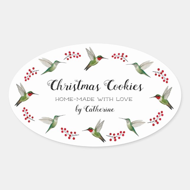 Custom Hummingbird   Oval Sticker (Front)