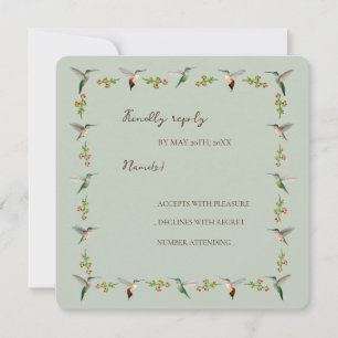 Custom Hummingbird RSVP Card