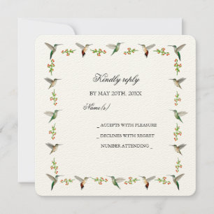 Custom Hummingbird RSVP Card