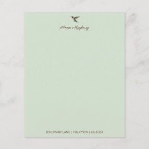 Custom Hummingbird Stationery Paper