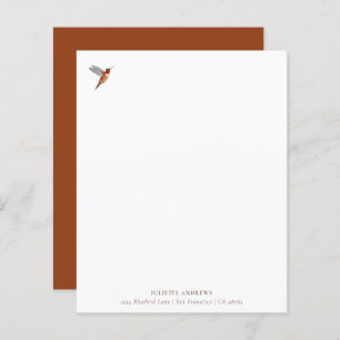 Custom Hummingbird Stationery Paper