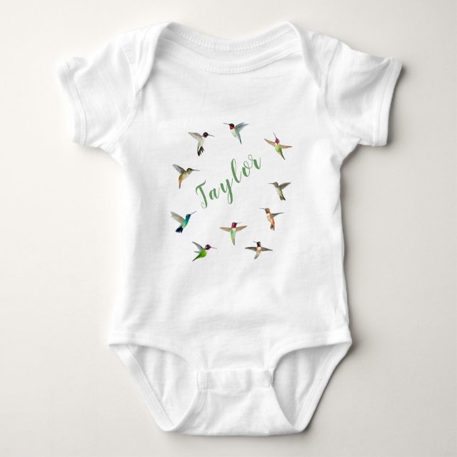 Custom Hummingbirds Baby Bodysuit (Front)