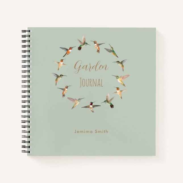 Custom Hummingbirds Garden Journal (Front)