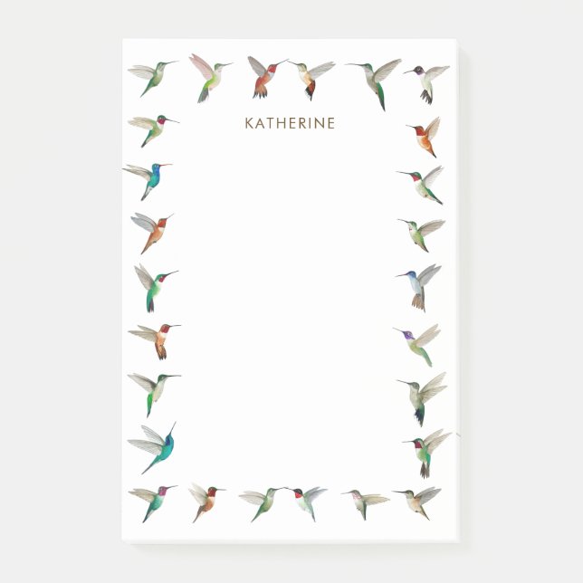 Custom Hummingbirds Post-it Notes (Front)