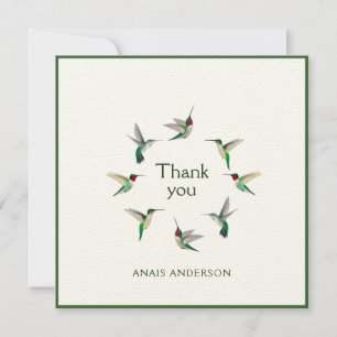 Custom Hummingbirds Thank You Card