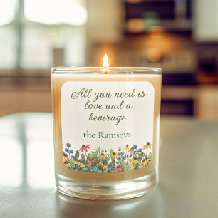 Custom Humourous Quote Wildflowers Candle Gift Square Sticker