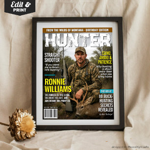 Custom HUNTER Magazine Cover, Personalized Hunting Poster