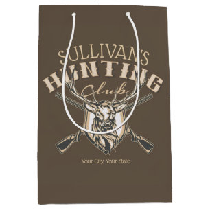 Custom Hunter NAME Deer Trophy Rifle Hunting Club Medium Gift Bag