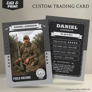 Custom Hunter Trading Card, Hunting Gifts Hunter  Calling Card