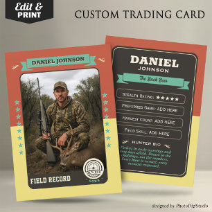 Custom Hunter Trading Card, Hunting Gifts Hunter  Calling Card