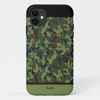Custom Hunting Camouflage Green Black & Brown Case-Mate iPhone Case
