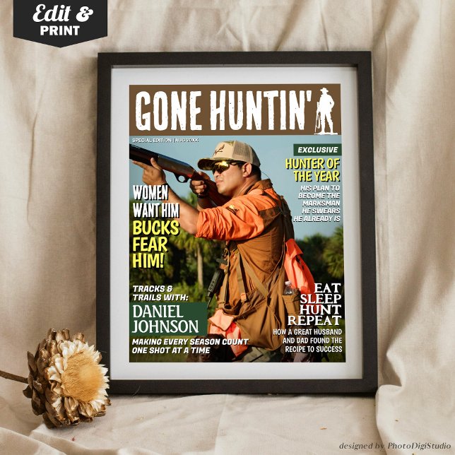 Custom Hunting Magazine Cover, Funny Hunting Gifts Poster (Custom Hunting Magazine Cover, Funny Hunting Gifts Poster)