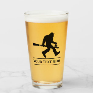Custom Hunting Sasquatch Funny Beer Glass Tumblr