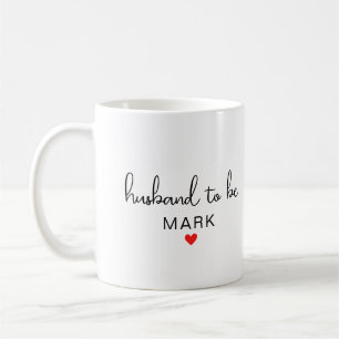 Custom Husband To Be Name Red Love Coffee Mug