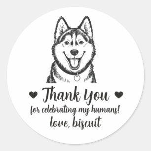 Custom Husky Dog Wedding Favour Stickers