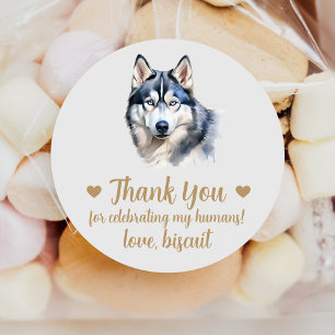 Custom Husky Wedding Favour Stickers