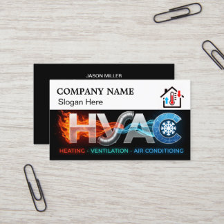 Custom HVAC Business Card with Company Logo slog 3