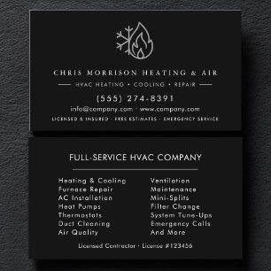Custom HVAC Services Company Business Card