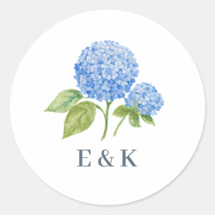 Custom Hydrangea Flower Wedding Favour Classic Round Sticker