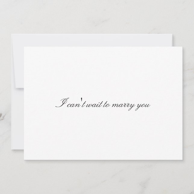 Custom "I can't wait to marry you" wedding day Invitation (Front)