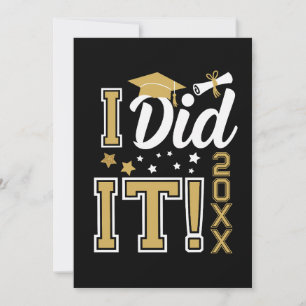 Custom I Did It Gold Graduation Graduate Class Of Announcement