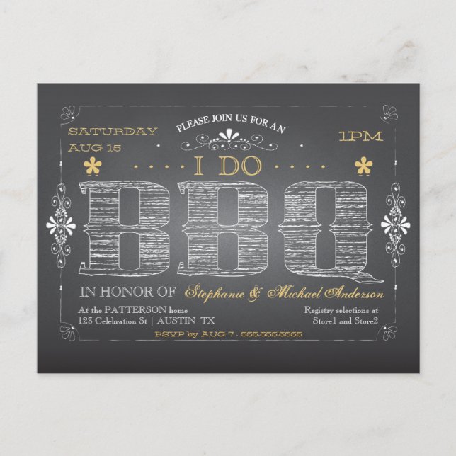 CUSTOM I Do BBQ Postcard (Front)