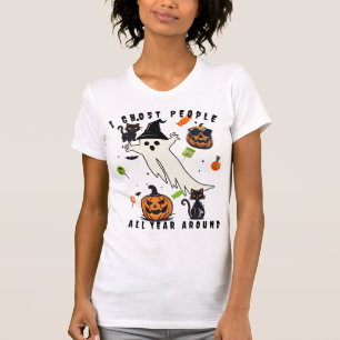 Custom I Ghost People Creepily Funny Halloween  T-Shirt