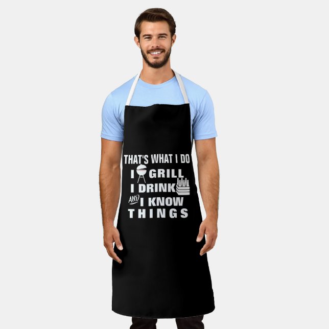 Custom I Grill Chef Funny Personalised Apron (Worn)