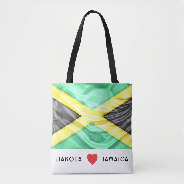Custom I Heart Flag of Jamaica Tote Bag (Front)
