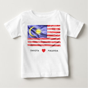 Custom I Heart Flag of Malaysia Baby T-Shirt