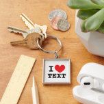 Custom I heart premium keychain<br><div class="desc">Custom I heart premium keychain with red heart. Make your own personalised keychain with the help of this template. Custom colour heart and text. ❤❤❤</div>