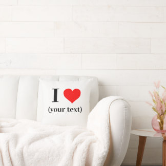 CUSTOM! I Heart Throw Pillow 16" x 16" Cotton