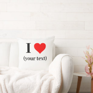 CUSTOM! I Heart Throw Pillow 20" x 20" Cotton