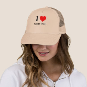 CUSTOM! I Heart Trucker Hat - Khaki and Khaki