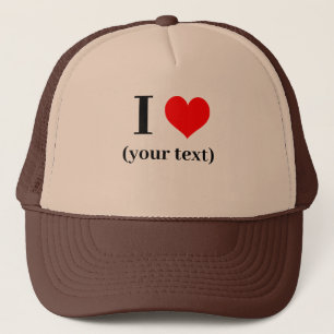 CUSTOM! I Heart Trucker Hat - Tan and Brown