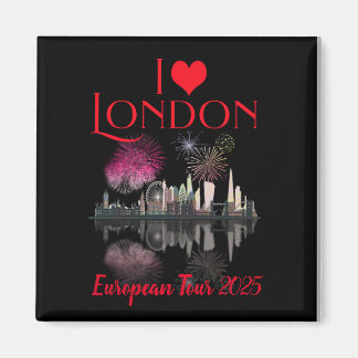 Custom I Love London Skyline King Coronation Magnet