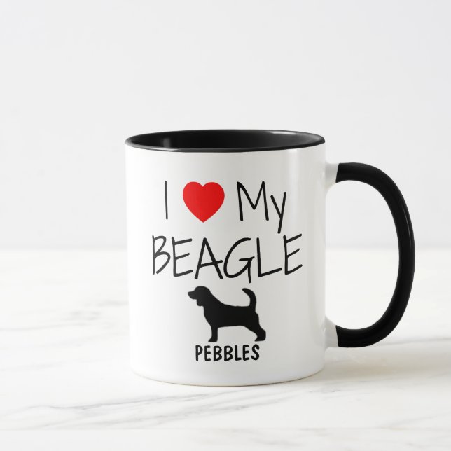 Custom I Love My Beagle Mug (Right)