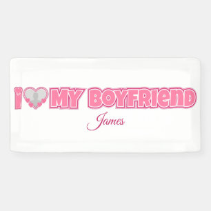 Custom I Love My Boyfriend – Add Photo & Name Banner