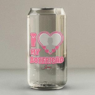 Custom I Love My Boyfriend – Add Photo & Name Can Glass