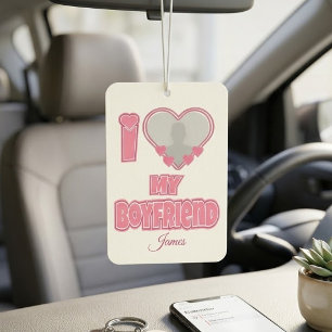 Custom I Love My Boyfriend – Add Photo & Name Car Air Freshener